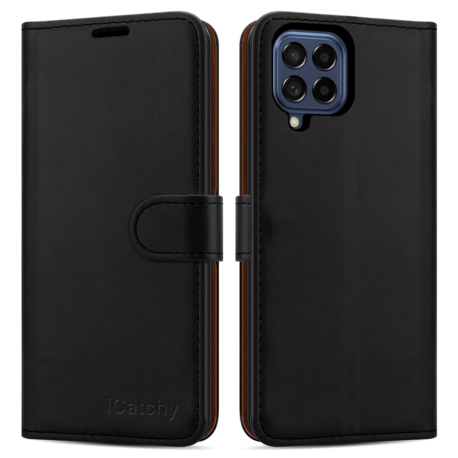 iCatchy for Samsung Galaxy M53 Case Leather Wallet Book Flip Folio Stand View Cover with Card Slots and Kickstand for Samsung Galaxy M53 Phone Cover image 0