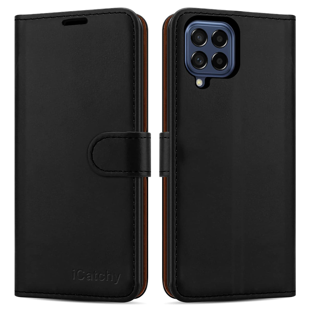 iCatchy for Samsung Galaxy M53 Case Leather Wallet Book Flip Folio Stand View Cover with Card Slots and Kickstand for Samsung Galaxy M53 Phone Cover image 0