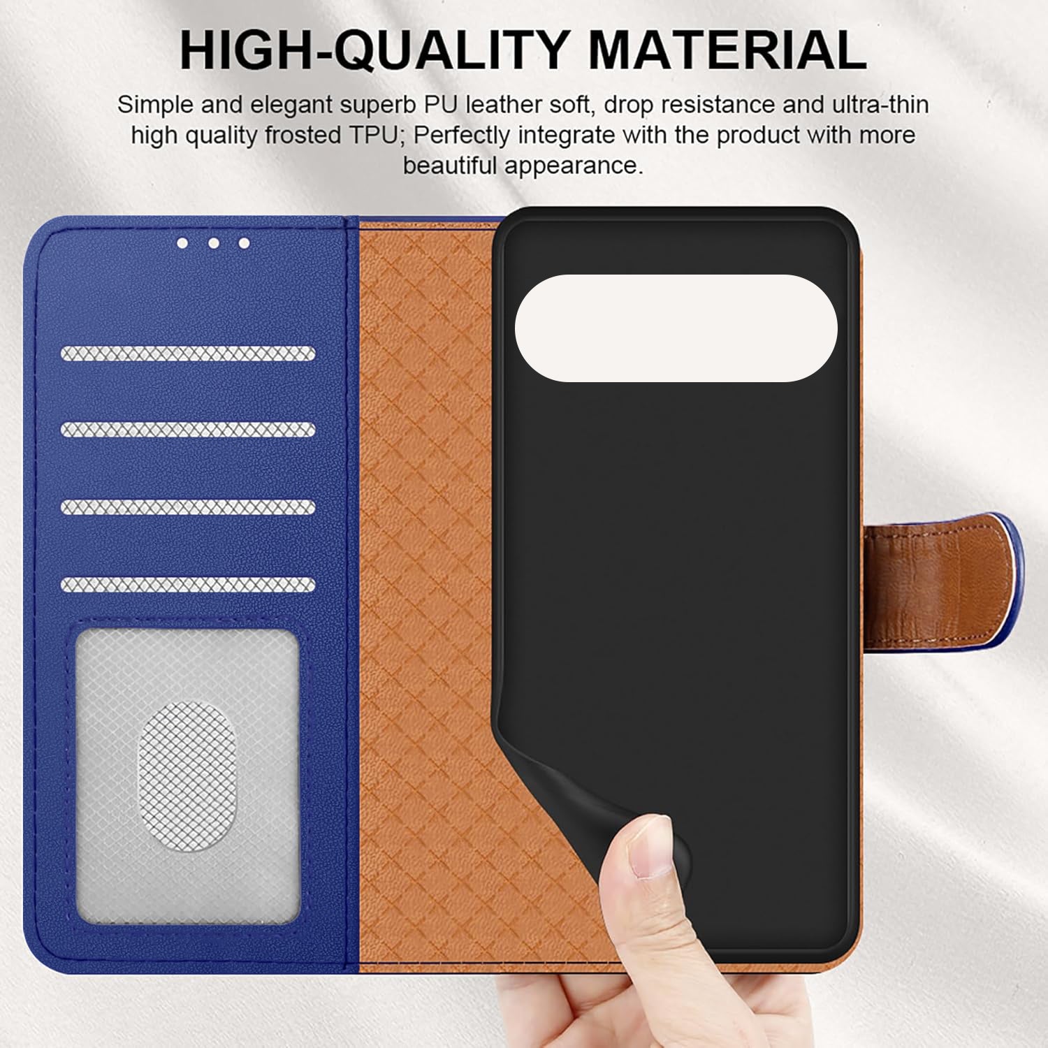 Case for Google 10 / 10 Pro with 4 Card Slots Leather Wallet Flip Book Magnetic Closure Kickstand Shockproof Protective Phone Cover compatible with Pixel 10 / 10 Pro
