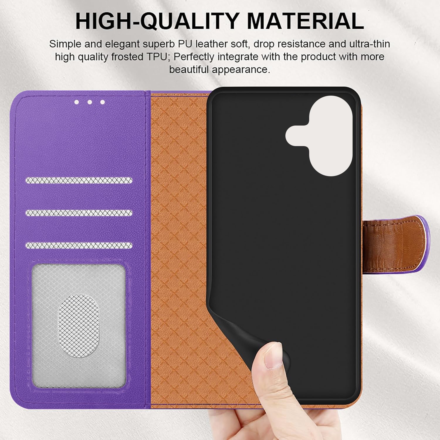 iCatchy for iPhone 17 Case with 3 Card Slots Leather Wallet Flip Book Magnetic Closure Kickstand Shockproof Protective Phone Cover compatible with iPhone 17