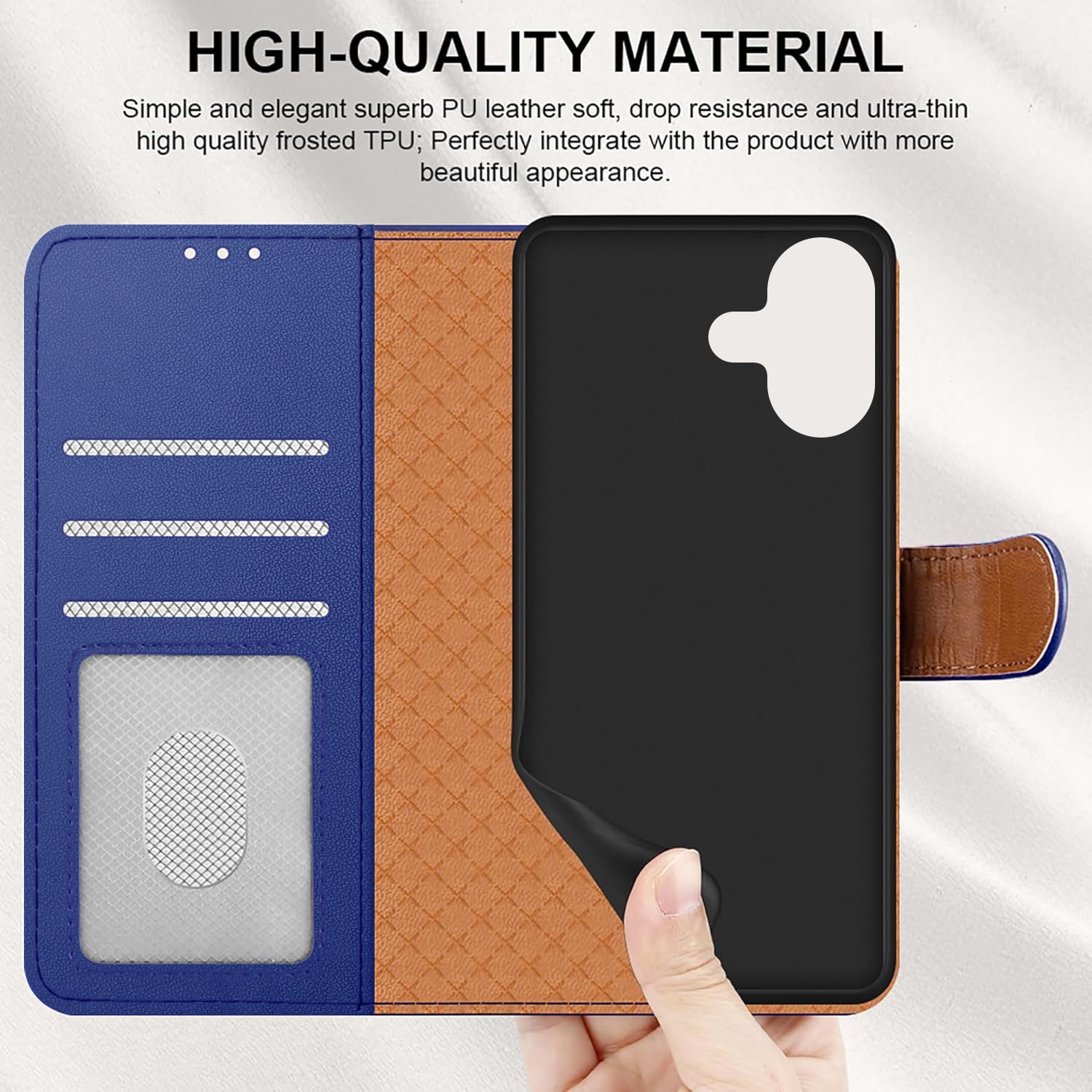 iCatchy for iPhone 17 Case with 3 Card Slots Leather Wallet Flip Book Magnetic Closure Kickstand Shockproof Protective Phone Cover compatible with iPhone 17