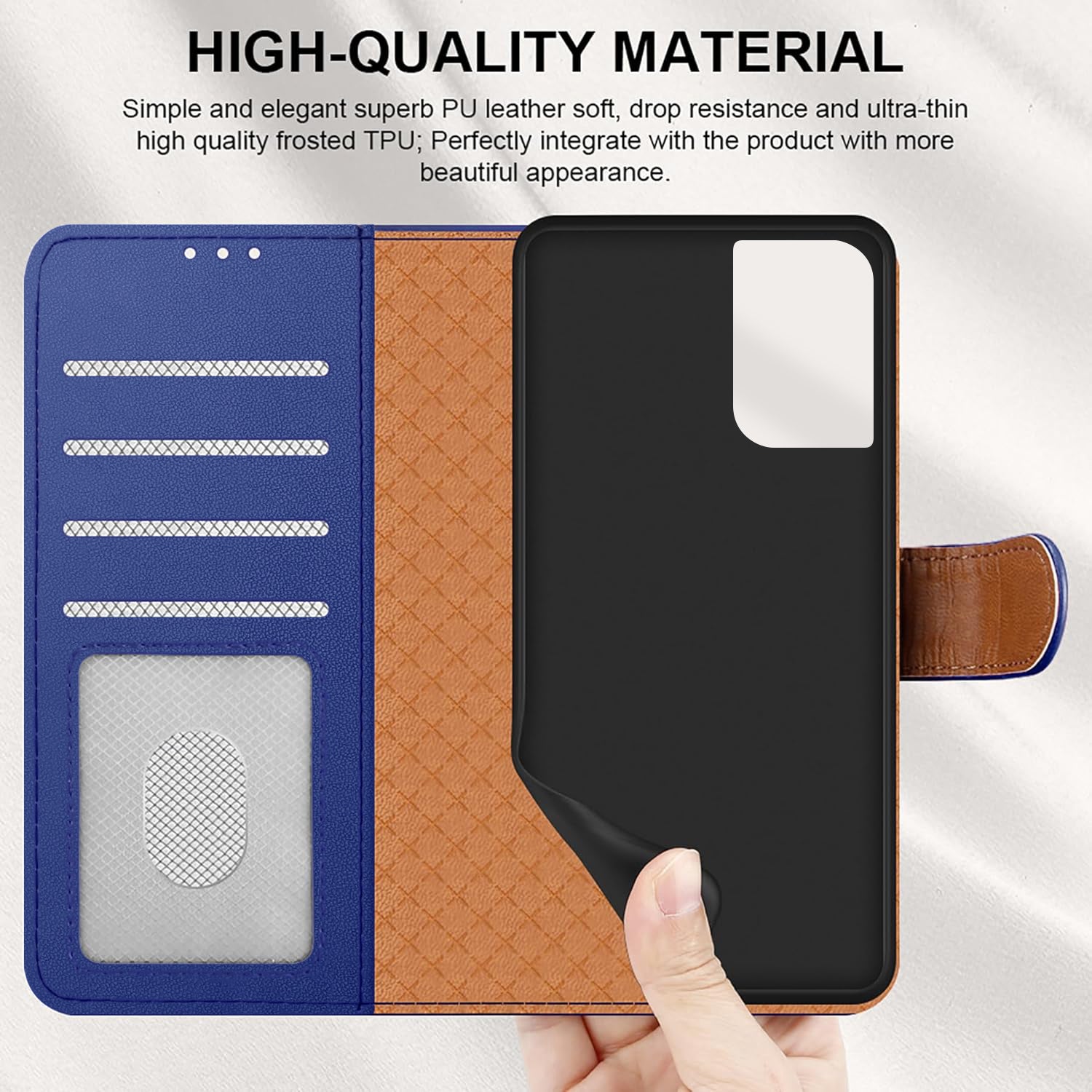 For Motorola G06 Case with 4 Card Slots Leather Wallet Flip RFID Magnetic Cover