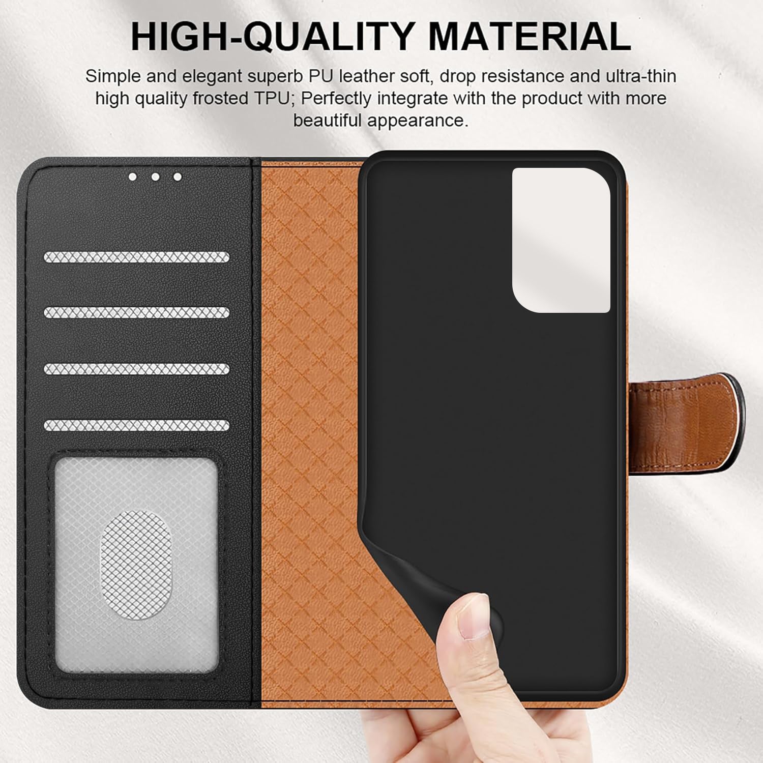 For Motorola G06 Case with 4 Card Slots Leather Wallet Flip RFID Magnetic Cover