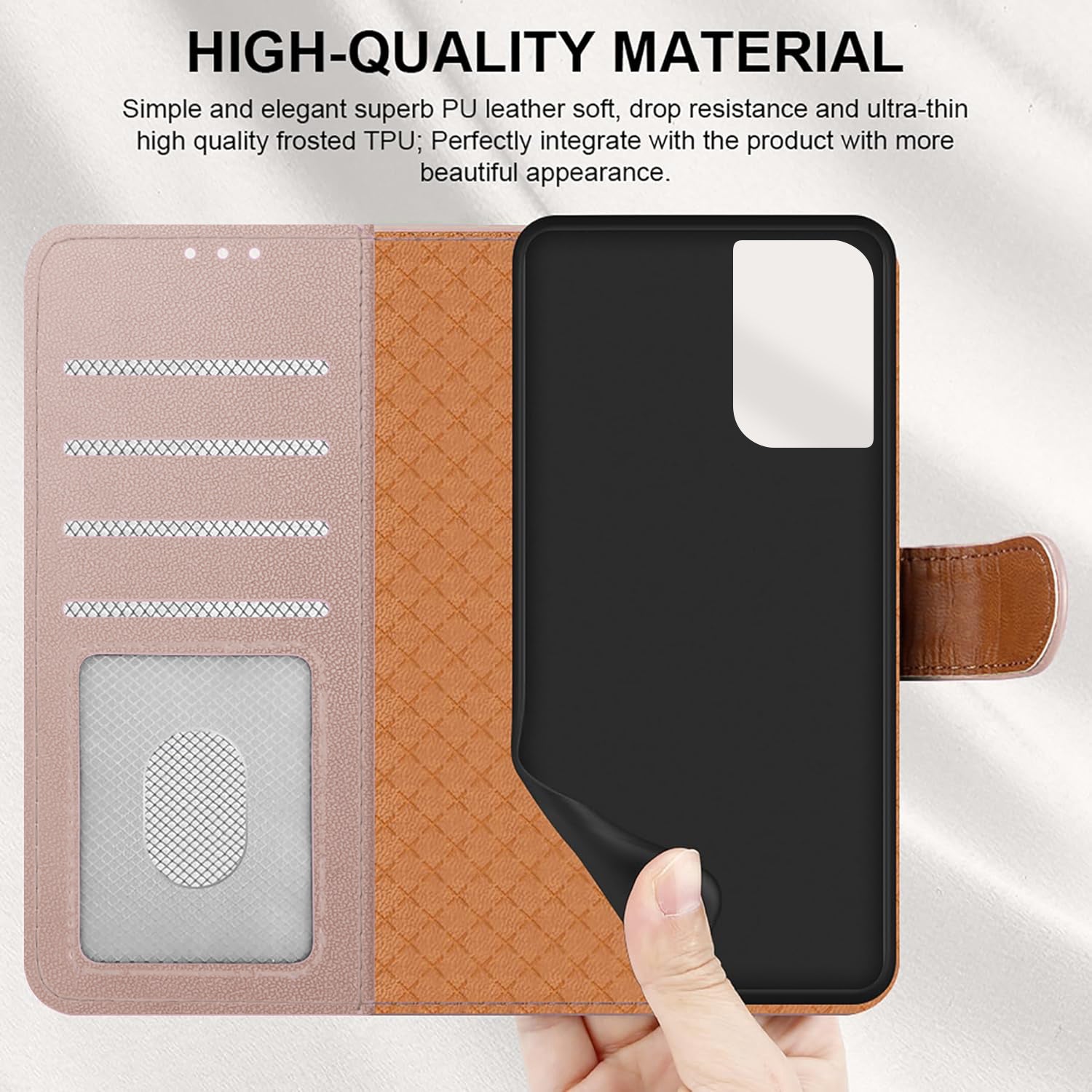 For Motorola G06 Case with 4 Card Slots Leather Wallet Flip RFID Magnetic Cover