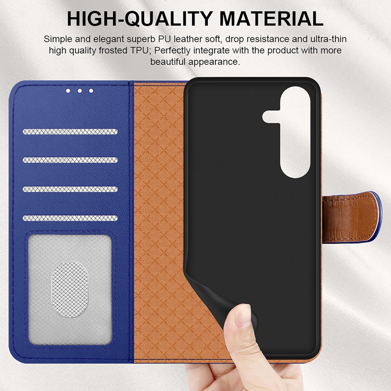 iCatchy for Samsung S25 FE Case with 4 Card Slots Leather Wallet Flip Book Magnetic Closure Kickstand Shockproof Protective Phone Cover compatible with Galaxy S25 FE