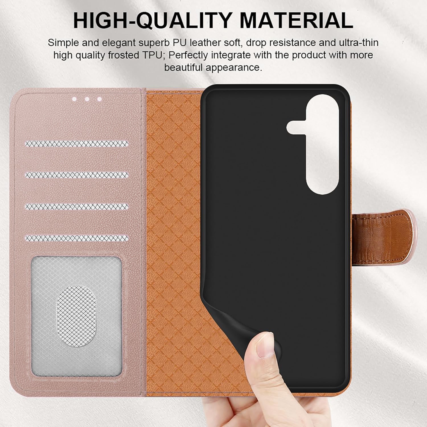 iCatchy for Samsung S25 FE Case with 4 Card Slots Leather Wallet Flip Book Magnetic Closure Kickstand Shockproof Protective Phone Cover compatible with Galaxy S25 FE