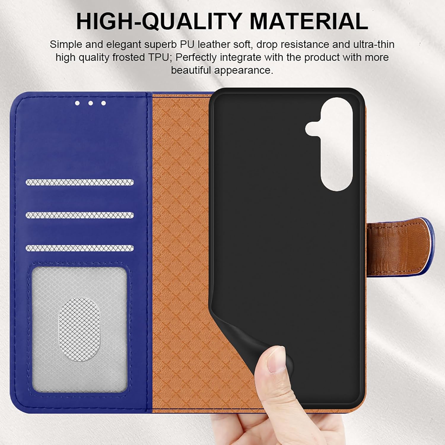 iCatchy for Samsung Galaxy A25 Case Leather Wallet Book Flip Folio Stand View Magnetic Protect RFID Blocking Cover compatible with Samsung A25 Phone Cover
