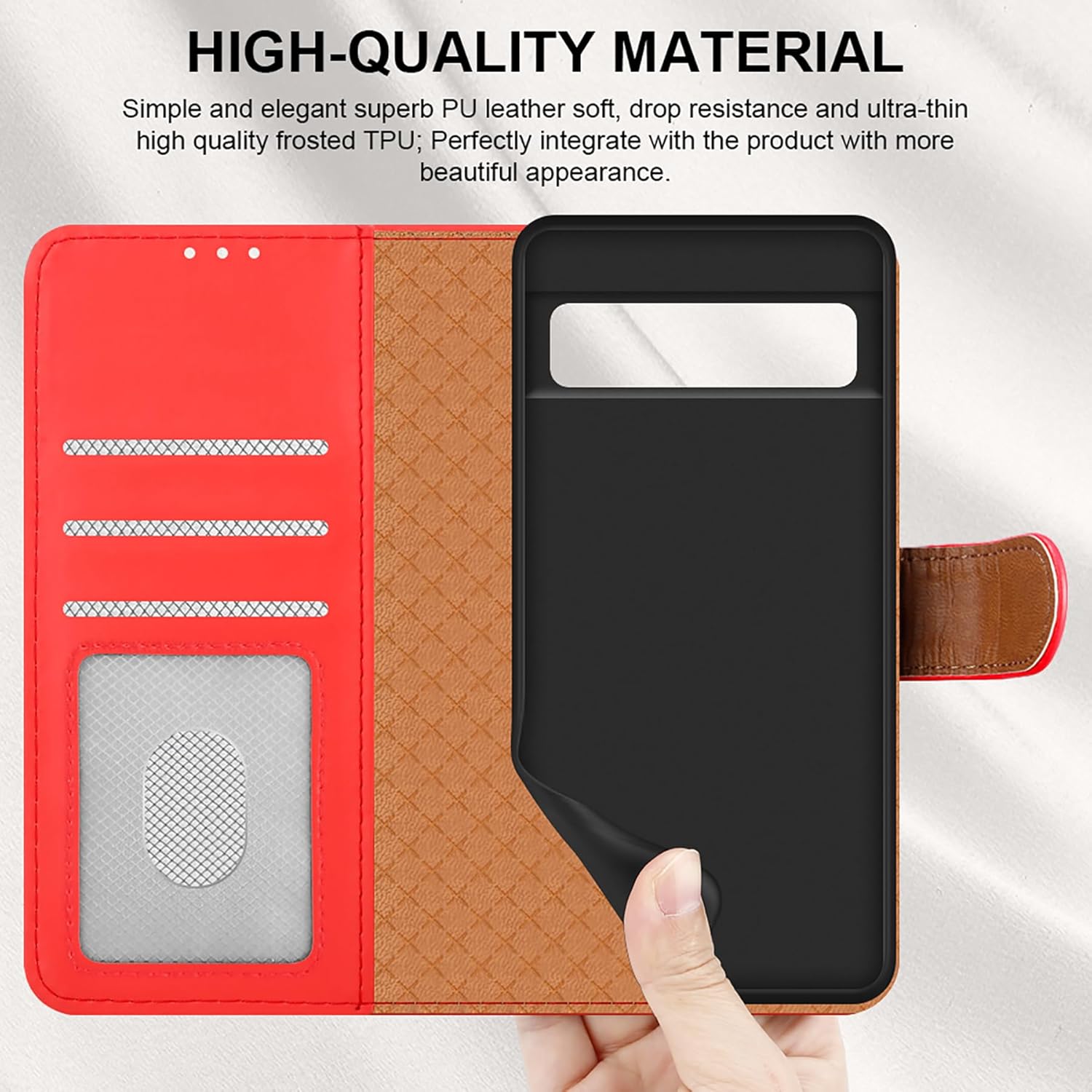 iCatchy for Google Pixel 8 Pro Case Leather Wallet Book Flip Folio Stand View Magnetic Protect RFID Blocking Cover Compatible with Pixel 8 Pro Phone
