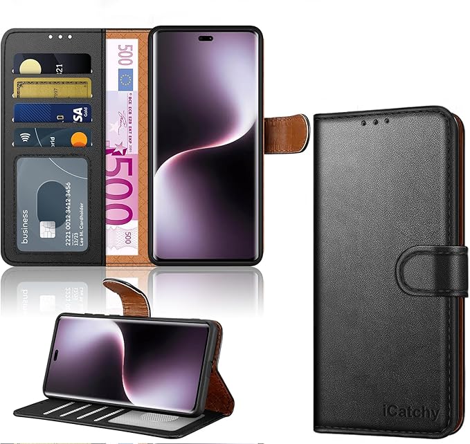 iCatchy for Honor Magic 7 Lite Case with 4 Card Slots Leather Wallet Flip Book RFID Blocking Magnetic Closure Kickstand Shockproof Protective Phone Cover Compatible with Magic 7 Lite