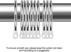 iCatchy Curtain Rings Hanging 38MM (Internal Diameter) X 12 Pack Metal Curtain Rings Pole Rod Voile Net (Silver)