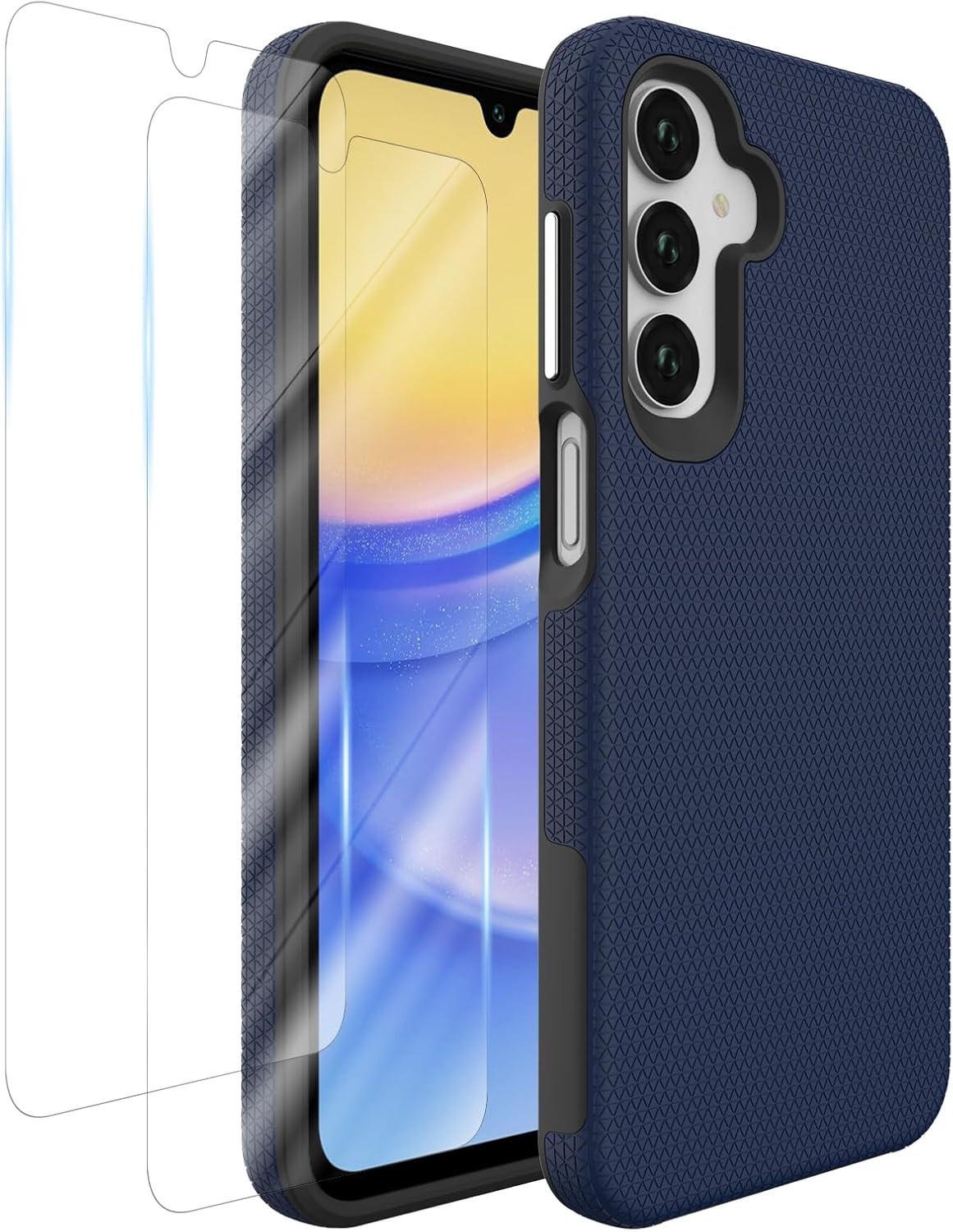 iCatchy Case for Samsung A17 A16 A26 Phone and 2X Screen Protector, Heavy Duty Rugged Military Grade Dual Layer Shockproof Matte Phone Cover