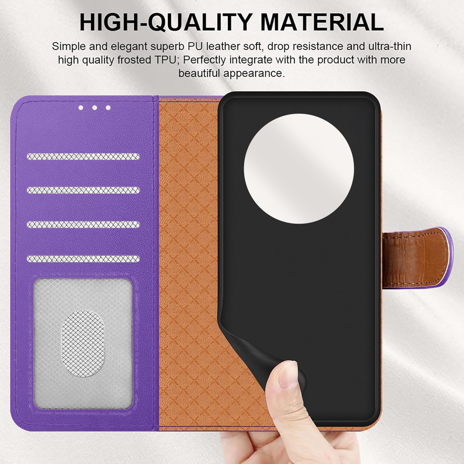 iCatchy for Honor Magic 7 Lite Case with 4 Card Slots Leather Wallet Flip Book RFID Blocking Magnetic Closure Kickstand Shockproof Protective Phone Cover Compatible with Magic 7 Lite