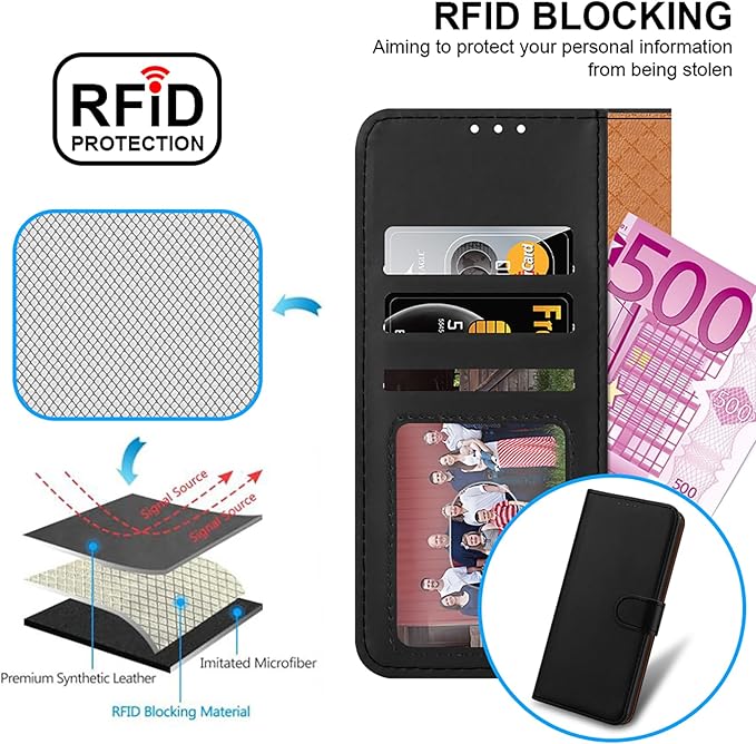 iCatchy for Google Pixel 8 Case Leather Wallet Book Flip Folio Stand View Magnetic Protect RFID Blocking Cover Compatible with Pixel 8 Phone