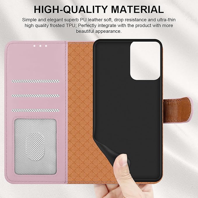 iCatchy for Motorola Moto G55 Case, Leather Wallet Book Flip Folio Kickstand Magnetic Protect RFID Blocking Cover compatible for Motorola G55 Phone