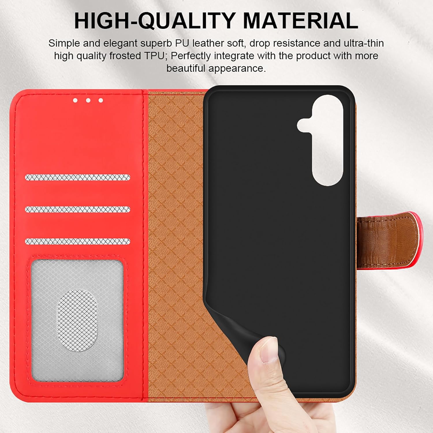 iCatchy for Samsung Galaxy A25 Case Leather Wallet Book Flip Folio Stand View Magnetic Protect RFID Blocking Cover compatible with Samsung A25 Phone Cover
