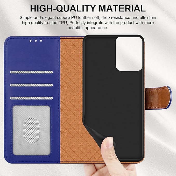 iCatchy for Motorola Moto G55 Case, Leather Wallet Book Flip Folio Kickstand Magnetic Protect RFID Blocking Cover compatible for Motorola G55 Phone