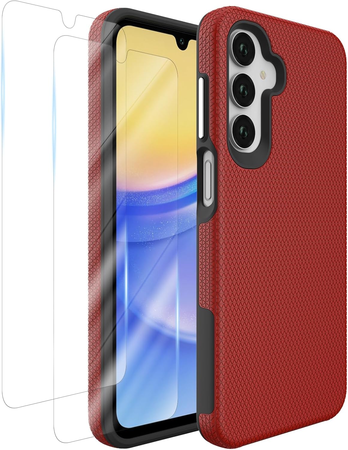 iCatchy Case for Samsung A17 A16 A26 Phone and 2X Screen Protector, Heavy Duty Rugged Military Grade Dual Layer Shockproof Matte Phone Cover