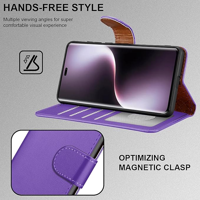 iCatchy for Honor Magic 7 Lite Case with 4 Card Slots Leather Wallet Flip Book RFID Blocking Magnetic Closure Kickstand Shockproof Protective Phone Cover Compatible with Magic 7 Lite