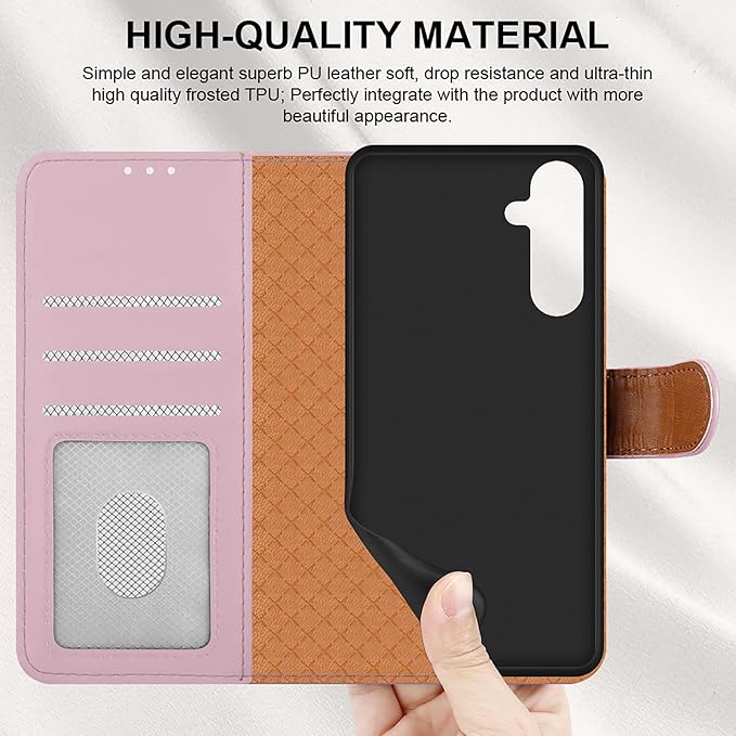 iCatchy for Samsung Galaxy A25 Case Leather Wallet Book Flip Folio Stand View Magnetic Protect RFID Blocking Cover compatible with Samsung A25 Phone Cover