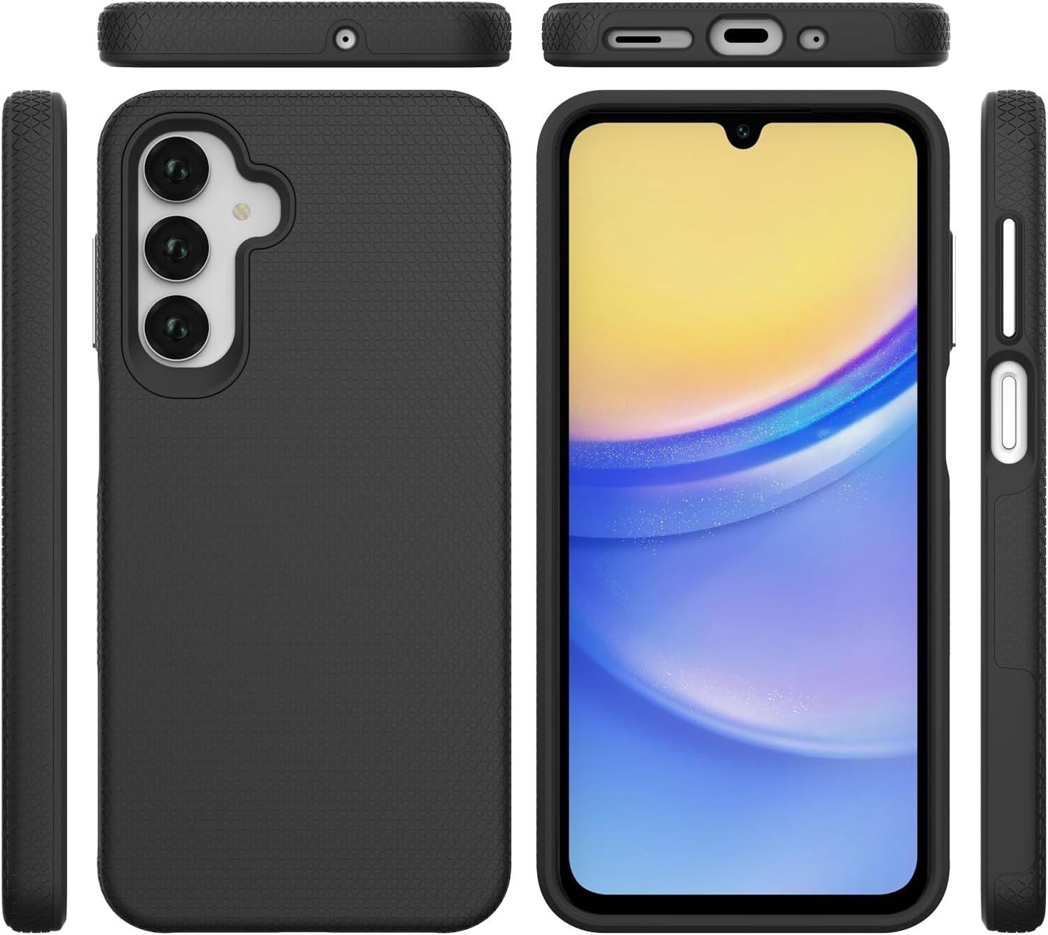 iCatchy Case for Samsung A17 A16 A26 Phone and 2X Screen Protector, Heavy Duty Rugged Military Grade Dual Layer Shockproof Matte Phone Cover