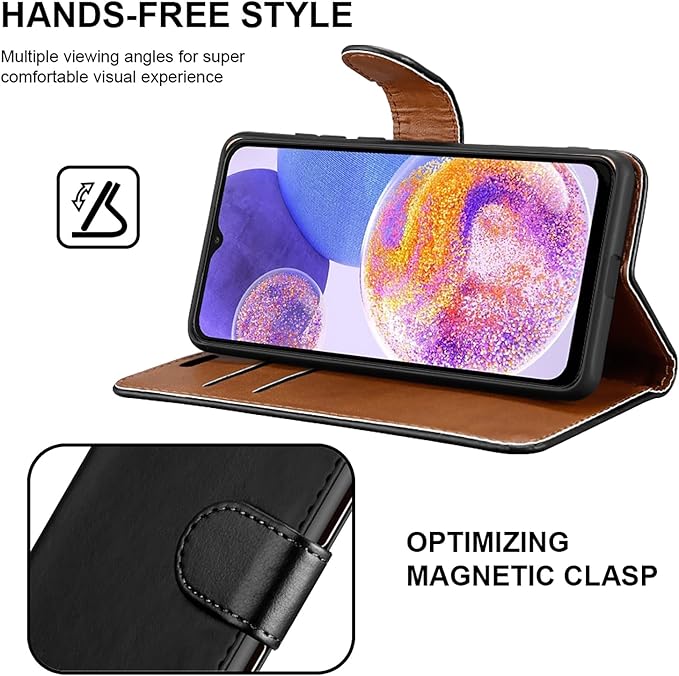 iCatchy for Samsung Galaxy M23 Case Leather Wallet Book Flip Folio Stand View Cover with Card Slots and Kickstand for Samsung Galaxy M23 Phone Cover