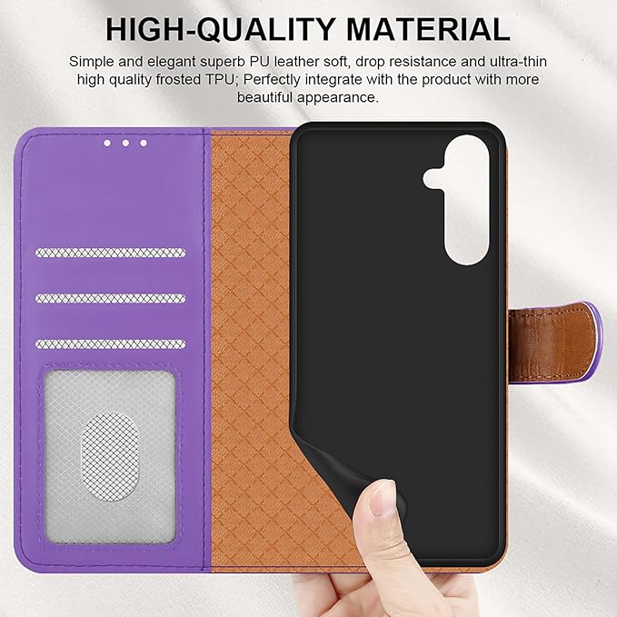 iCatchy for Samsung Galaxy A25 Case Leather Wallet Book Flip Folio Stand View Magnetic Protect RFID Blocking Cover compatible with Samsung A25 Phone Cover
