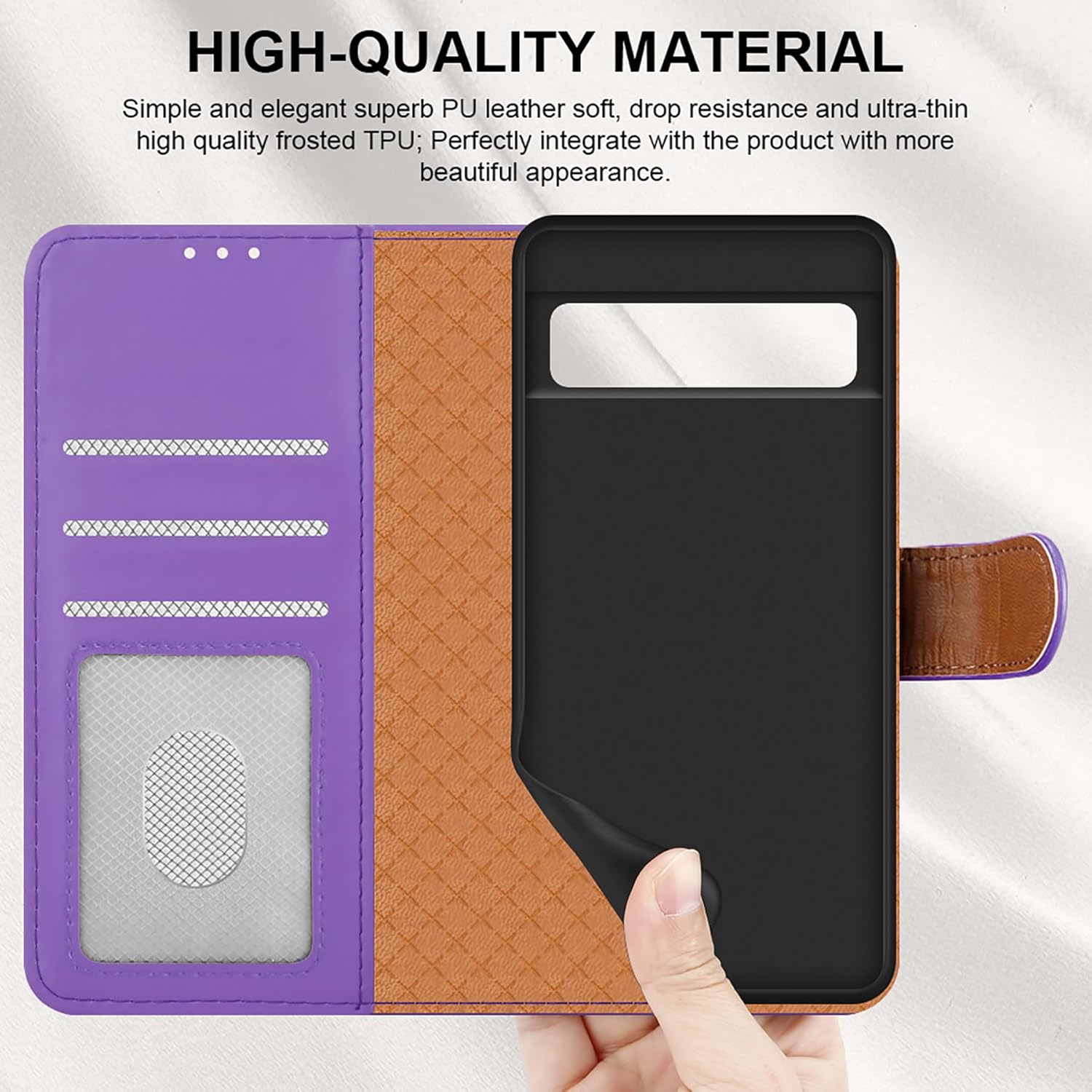 iCatchy for Google Pixel 8 Pro Case Leather Wallet Book Flip Folio Stand View Magnetic Protect RFID Blocking Cover Compatible with Pixel 8 Pro Phone