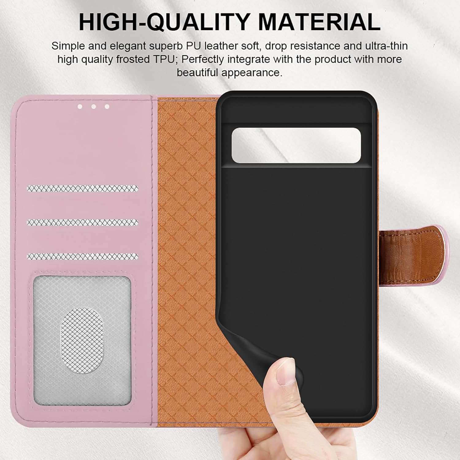iCatchy for Google Pixel 8 Pro Case Leather Wallet Book Flip Folio Stand View Magnetic Protect RFID Blocking Cover Compatible with Pixel 8 Pro Phone