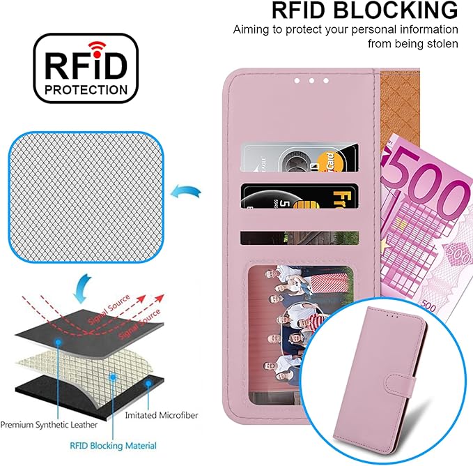 iCatchy for Google Pixel 8 Case Leather Wallet Book Flip Folio Stand View Magnetic Protect RFID Blocking Cover Compatible with Pixel 8 Phone