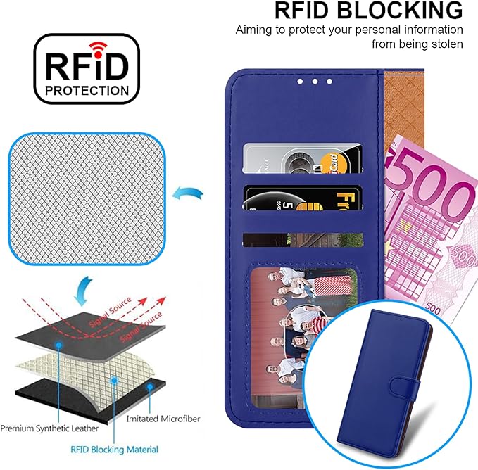 iCatchy for Samsung Galaxy A25 Case Leather Wallet Book Flip Folio Stand View Magnetic Protect RFID Blocking Cover compatible with Samsung A25 Phone Cover