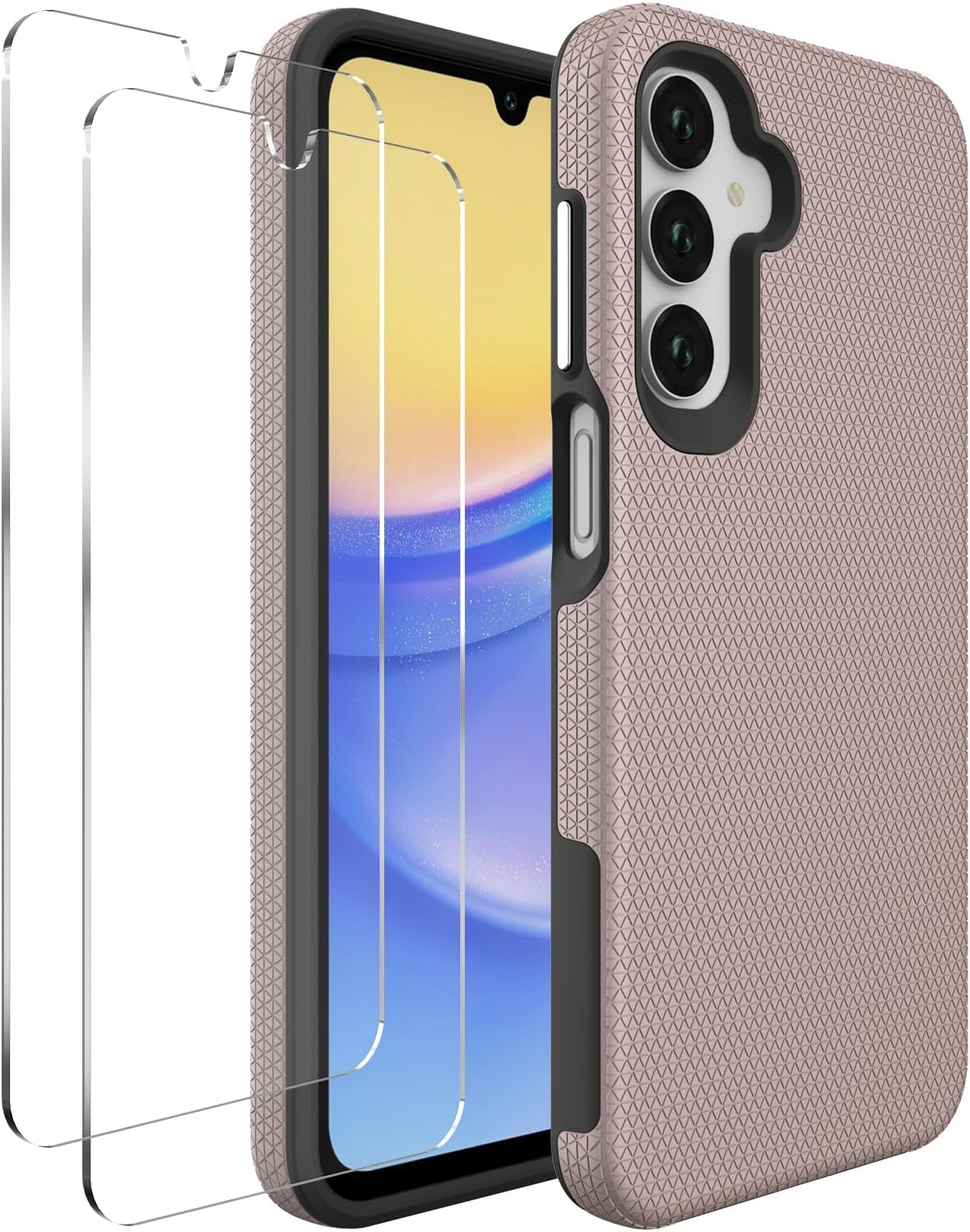 iCatchy Case for Samsung A17 A16 A26 Phone and 2X Screen Protector, Heavy Duty Rugged Military Grade Dual Layer Shockproof Matte Phone Cover