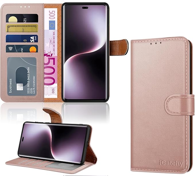 iCatchy for Honor Magic 7 Lite Case with 4 Card Slots Leather Wallet Flip Book RFID Blocking Magnetic Closure Kickstand Shockproof Protective Phone Cover Compatible with Magic 7 Lite