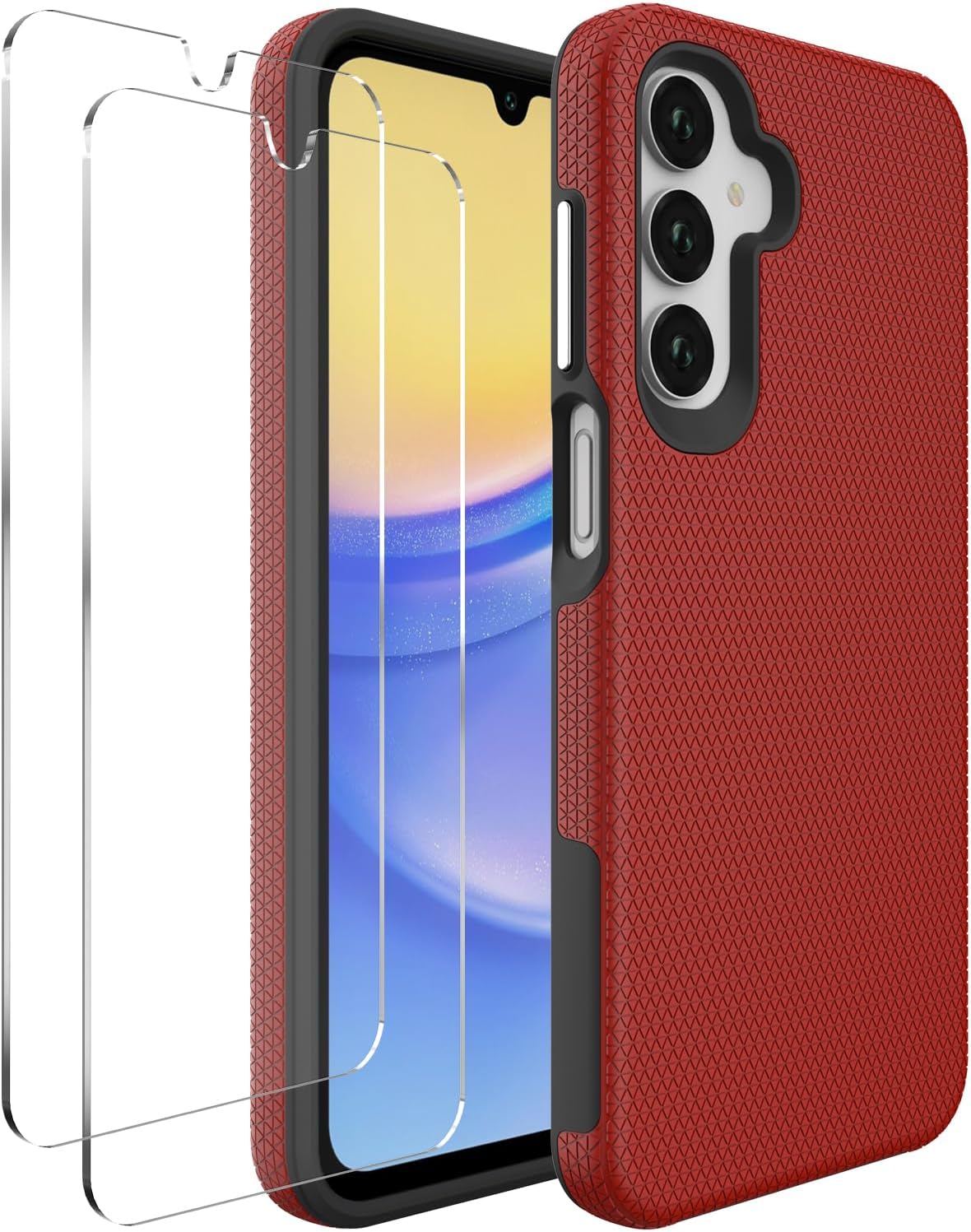 iCatchy Case for Samsung A17 A16 A26 Phone and 2X Screen Protector, Heavy Duty Rugged Military Grade Dual Layer Shockproof Matte Phone Cover