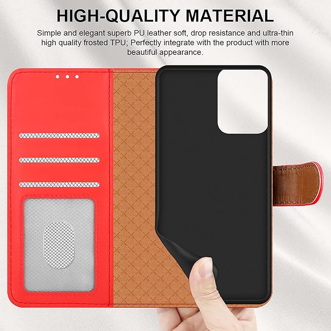 iCatchy for Motorola Moto G55 Case, Leather Wallet Book Flip Folio Kickstand Magnetic Protect RFID Blocking Cover compatible for Motorola G55 Phone
