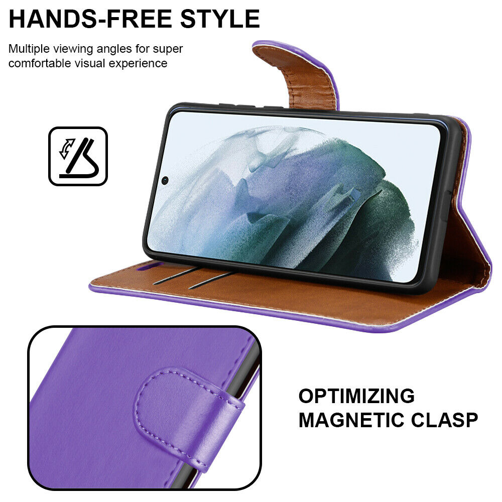 For Samsung Galaxy S21 FE Case Premium Leather Wallet Flip Card Slot Phone Cover image 24