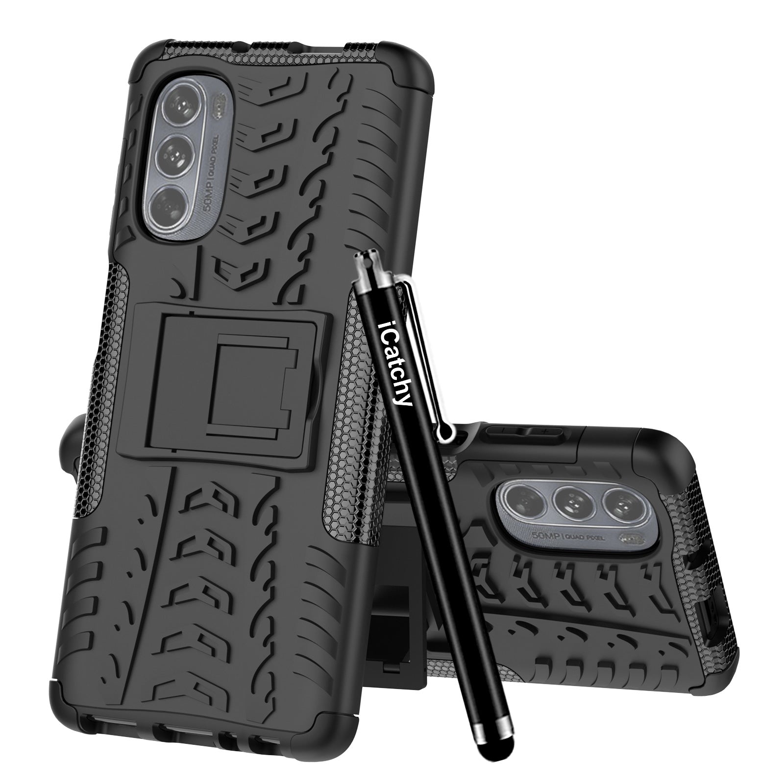 iCatchy for Motorola Moto G62 5G  Case, Heavy Duty Hard Tough Dual Layer Hybrid Shockproof Cover compatible For Moto G62 5G  Phone Case image 2