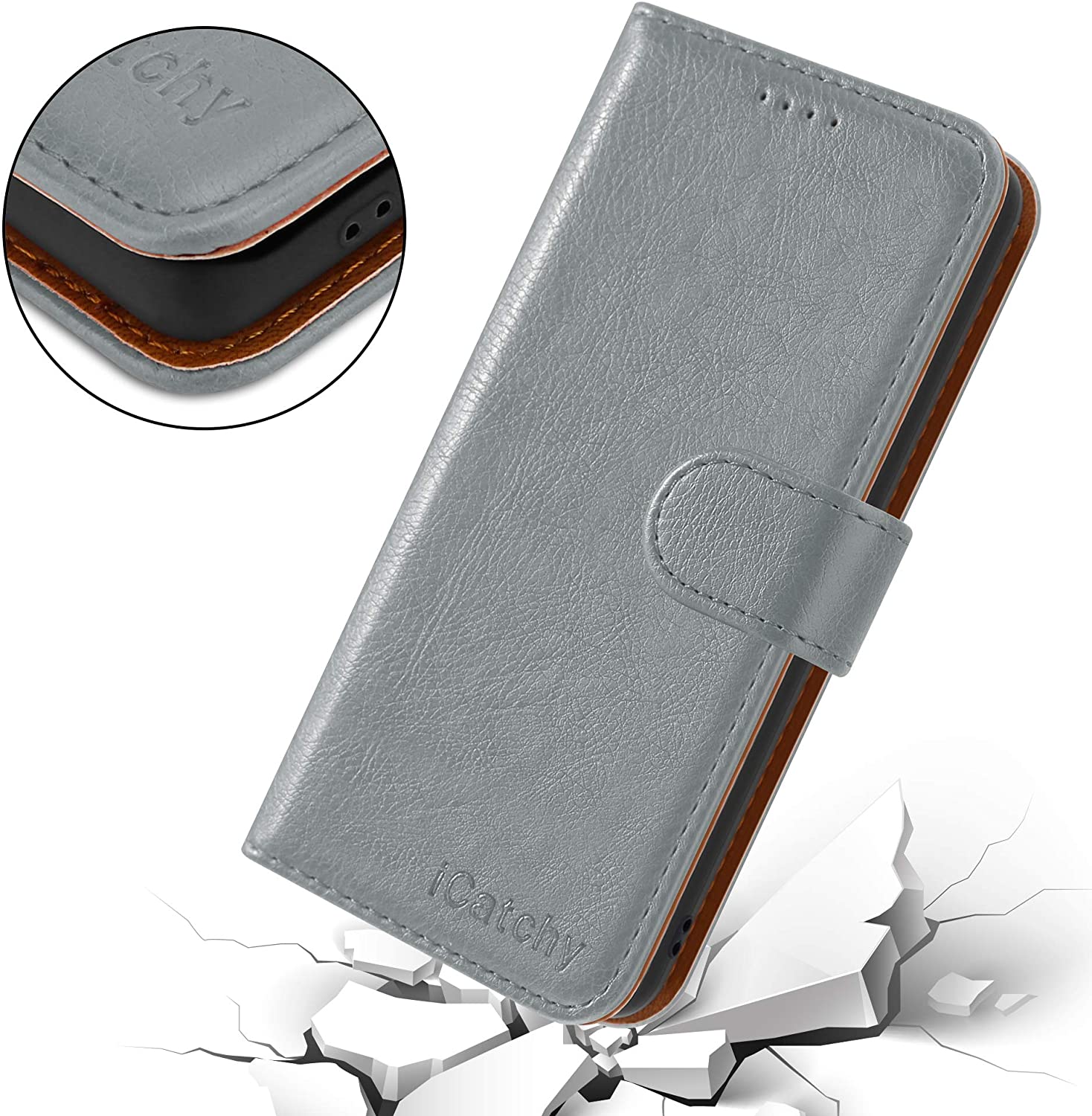 For Samsung Galaxy S21 Case Leather Wallet Flip Stand View Cover with Card Slots Compatible with Galaxy S21 (6.2'') Phone Cover image 4