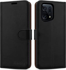 iCatchy for OPPO Find X5 5G Case Leather Wallet Book Flip Folio Stand View Cover Magnetic Closure with Card Slots and Kickstand Cover Compatible with OPPO Find X5 5G Phone image 1