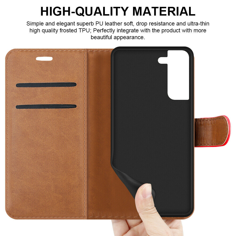 For Samsung Galaxy S21 FE Case Premium Leather Wallet Flip Card Slot Phone Cover image 26