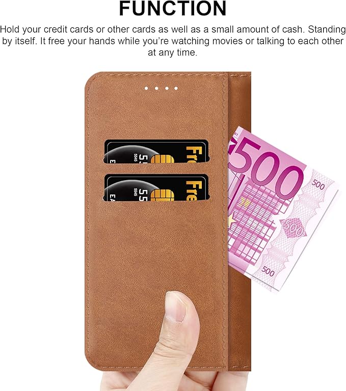 For Samsung Galaxy S21 Case Leather Wallet Flip Stand View Cover with Card Slots Compatible with Galaxy S21 (6.2'') Phone Cover