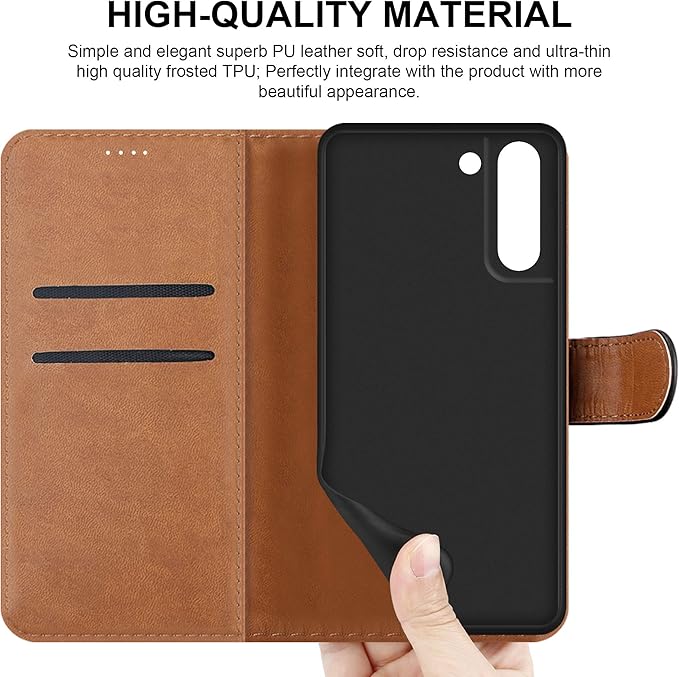 For Samsung Galaxy S21 Case Leather Wallet Flip Stand View Cover with Card Slots Compatible with Galaxy S21 (6.2'') Phone Cover