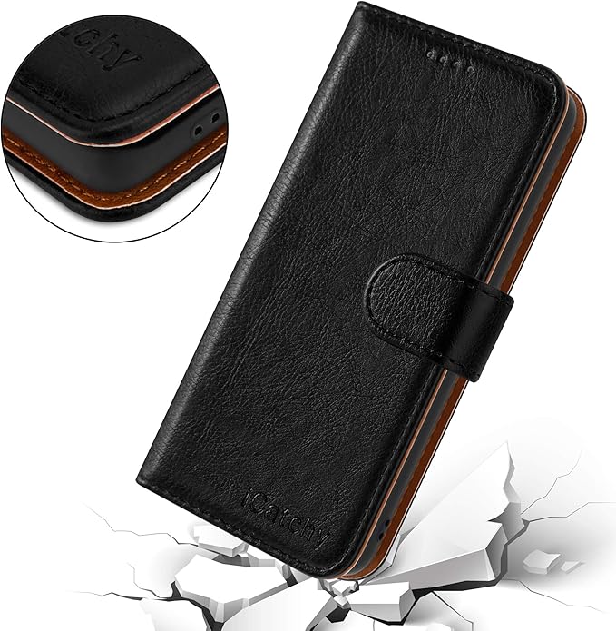 For Samsung Galaxy S21 Case Leather Wallet Flip Stand View Cover with Card Slots Compatible with Galaxy S21 (6.2'') Phone Cover