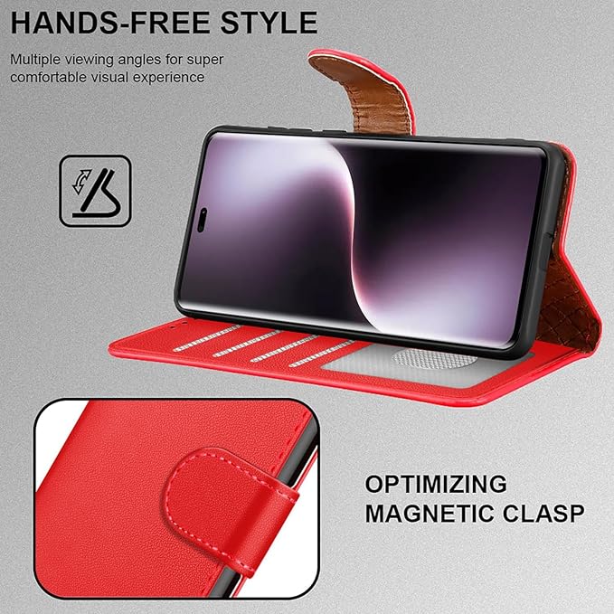 iCatchy for Honor Magic 7 Lite Case with 4 Card Slots Leather Wallet Flip Book RFID Blocking Magnetic Closure Kickstand Shockproof Protective Phone Cover Compatible with Magic 7 Lite