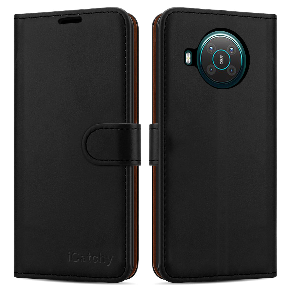 iCatchy For Nokia X10 Case / Nokia X20 Case Leather Wallet Book Flip Folio Stand View with Card Slots Compatible for Nokia X10 Phone Cover image 0