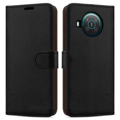 iCatchy For Nokia X10 Case / Nokia X20 Case Leather Wallet Book Flip Folio Stand View with Card Slots Compatible for Nokia X10 Phone Cover image 0