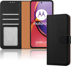 iCatchy for Motorola Moto G84 Case Leather Wallet Book Flip Folio Stand View Magnetic Protect RFID Blocking Cover Compatible with Motorola G84 5G Phone image 0