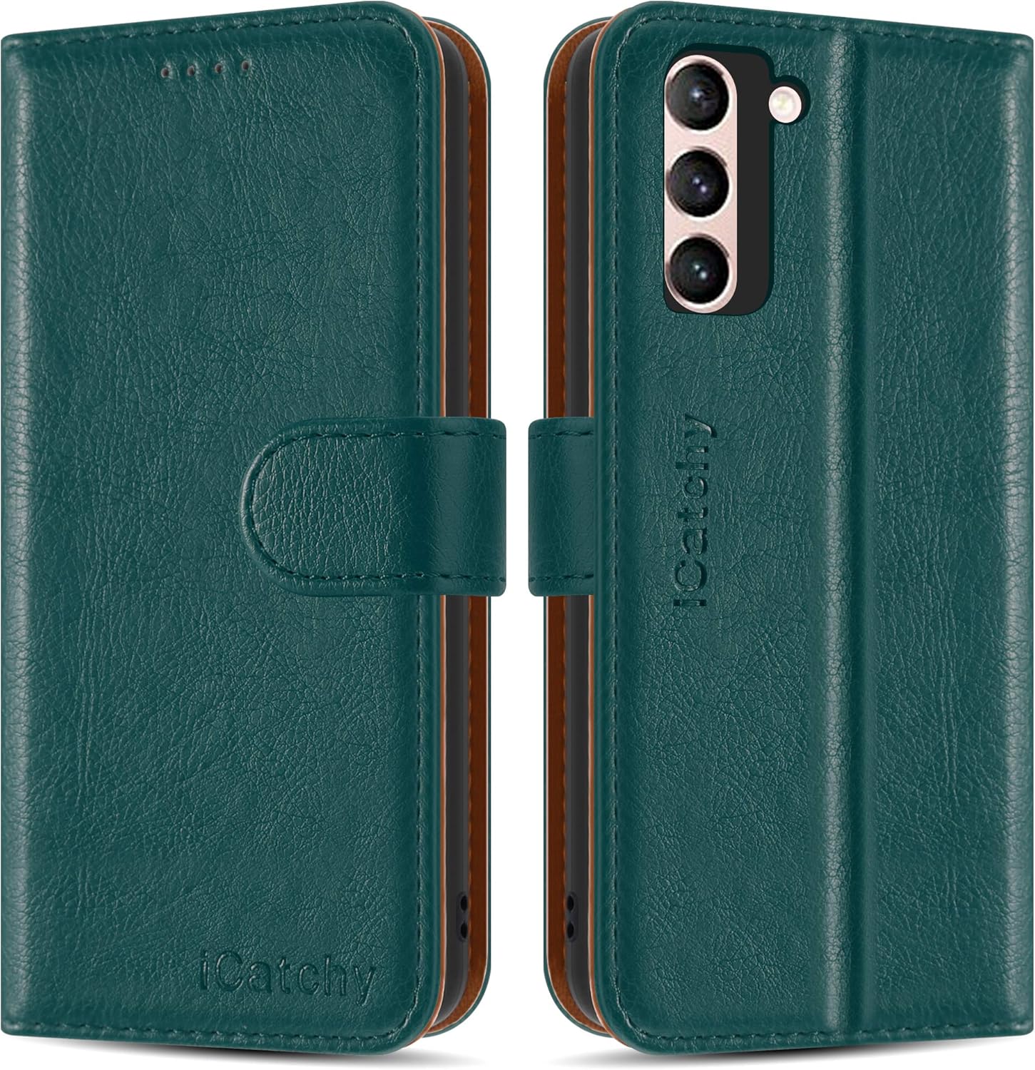 For Samsung Galaxy S21 Case Leather Wallet Flip Stand View Cover with Card Slots Compatible with Galaxy S21 (6.2'') Phone Cover