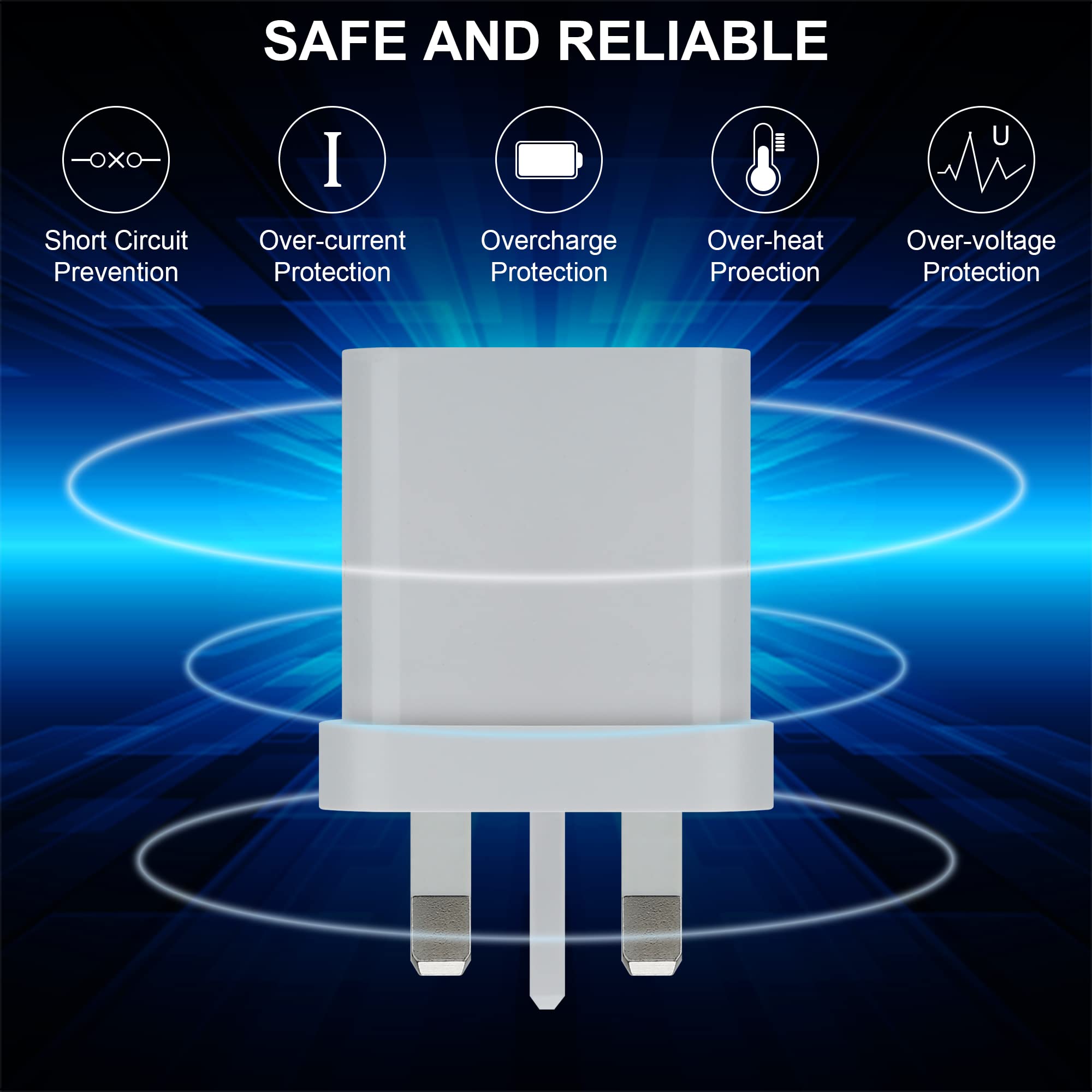 iCatchy USB C Wall Charger Plug – White, 20W, Type-C Wall Charger Plug Compatible with iPhone 13/12/S 2020/11/XS/XR/X/8, iPad Air Galaxy S21 Ultra/S21/S21 FE, Xiaomi, OnePlus 20W image 5