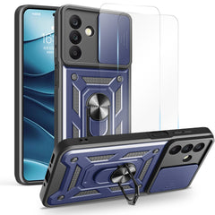 iCatchy for Samsung Galaxy A26 5G Phone Case Military Grade Drop Protection Bumper Cover, 360°Rotate Magnetic Ring Stand, Slide Camera Lens Anti-Scratch Hybrid Tough Shell