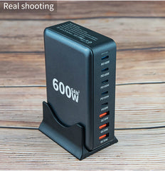 iCatchy 600W GaN Fast Charger, 140W PD 3.1 Multi-Port USB-C Desktop Charging Station, Type-C Power Adapter for iPhone 15, MacBook, Laptop, Tablet & More